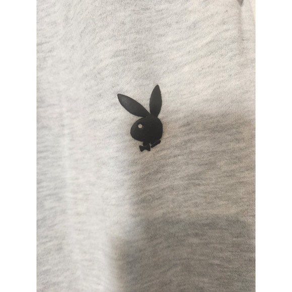 Playboy by Pacsun Gray Joggers Sweatpants Bunny Logo Size Medium Pockets - Picture 4 of 10